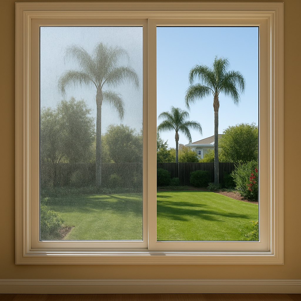 Before and after window cleaning in Costa Mesa