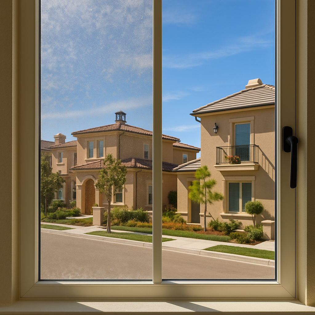 Before and after window cleaning in Orange, CA