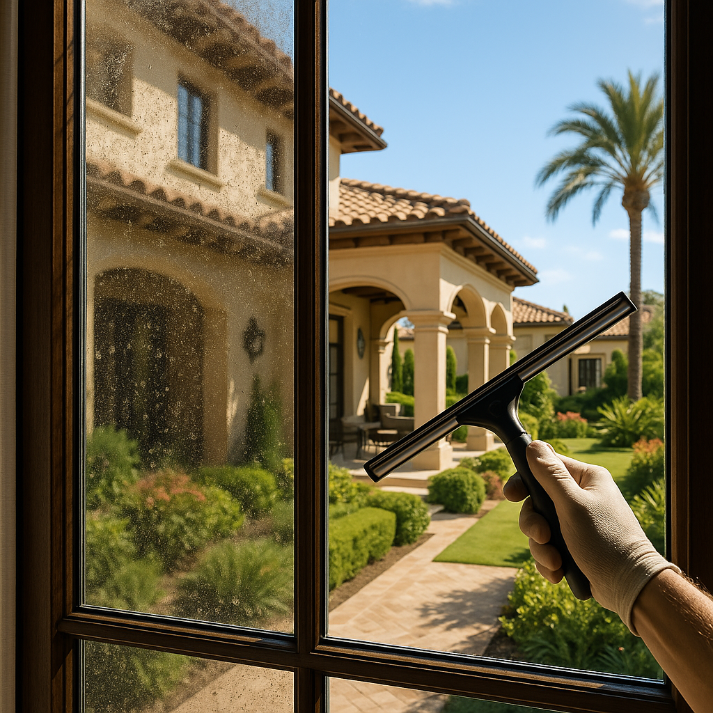 Before and after window cleaning in Villa Park, CA