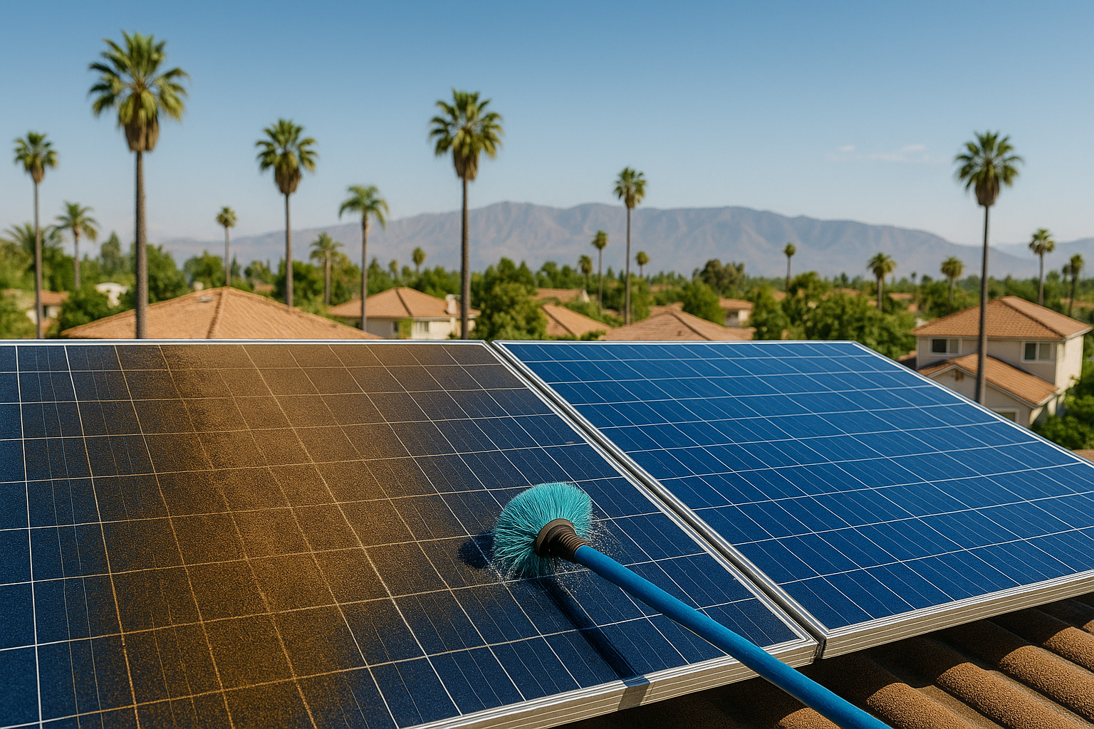Solar panel cleaning in Santa Ana
